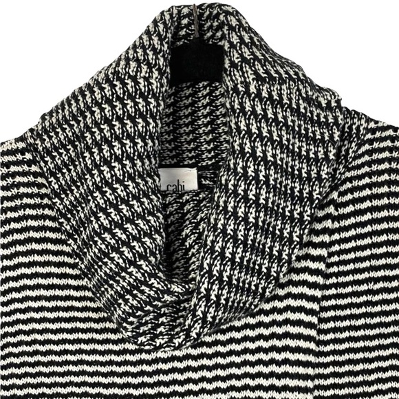 CABI Cowl Turtleneck Striped Fergie Split Sweater #3167 size S - Picture 7 of 13